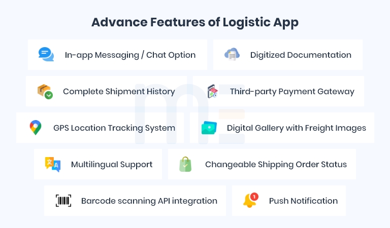 Features in transport and logistics app development