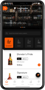 app screen of online liquor store case study