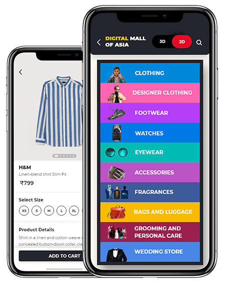 mobile screen of yokeshia mall digital shopping application